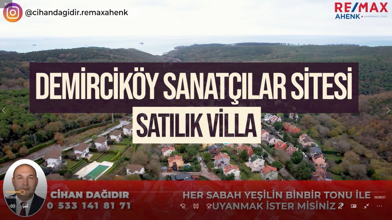 #zekeriyak&ouml;y #satılıkvilla Demircik&ouml;y Sanat&ccedil;ılar Sitesi Deniz Manzaralı Satılık Villa