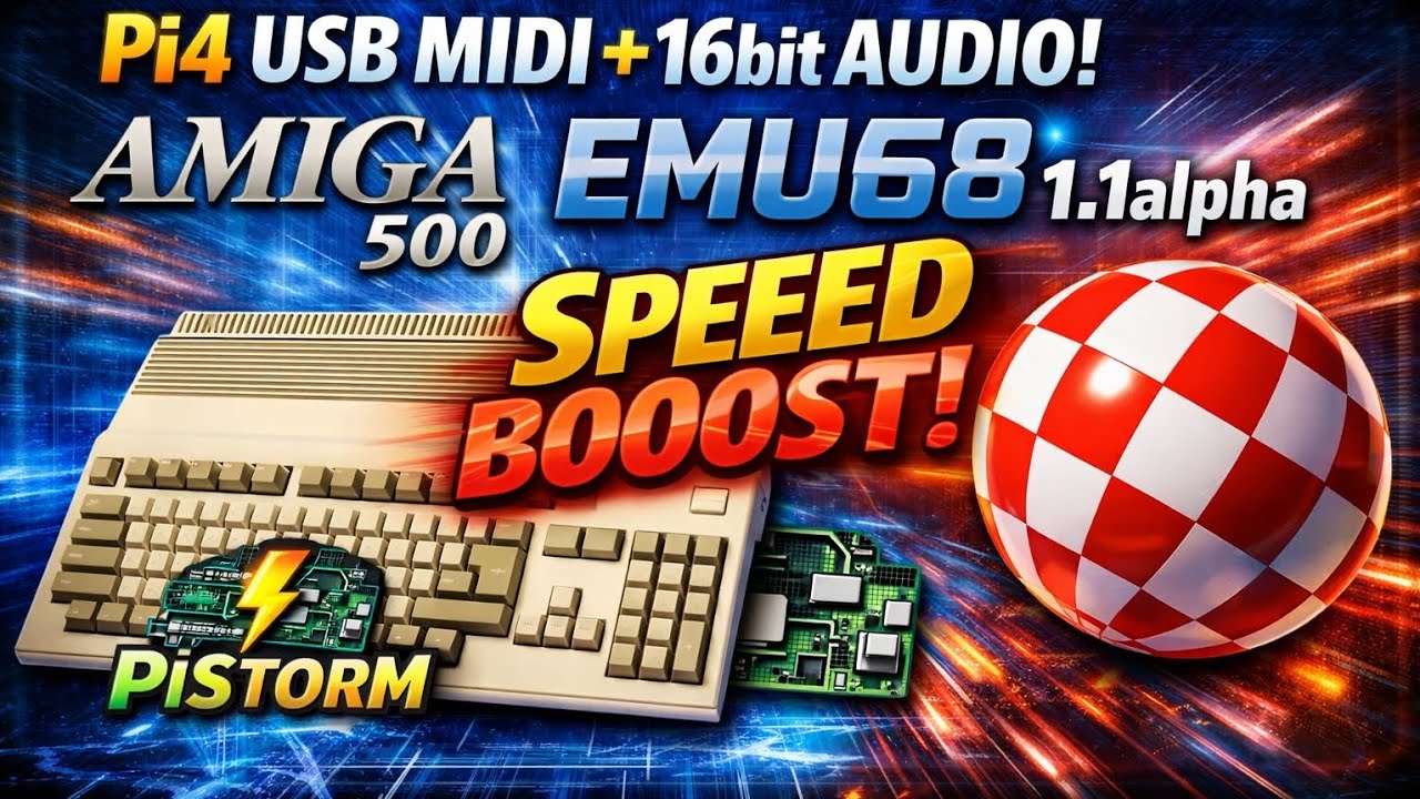 Amiga 500 2.4ghz PiStorm USB Midi + audio EMU68 1.1alpha  #amiga500 #pistorm #commodoreamiga #midi 