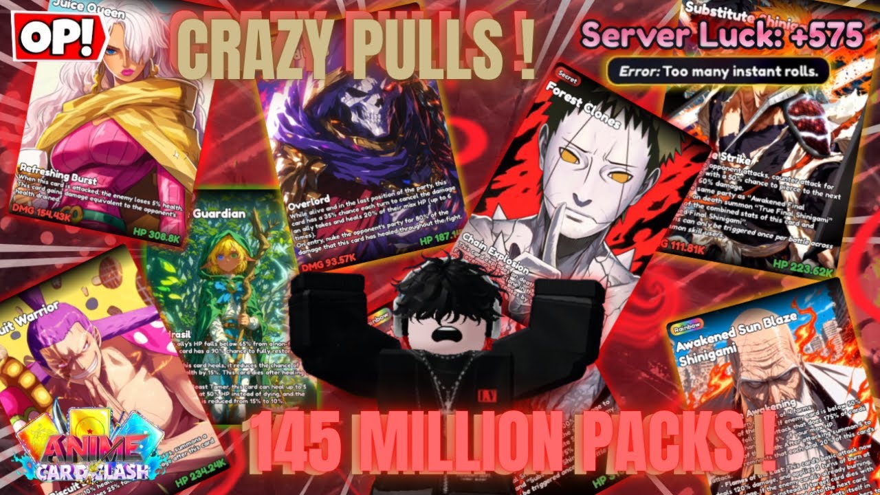 SO MANY 100T+ PULLS 😱🔥 | Opening 145 MILLION Packs – Anime Card Clash (Roblox)