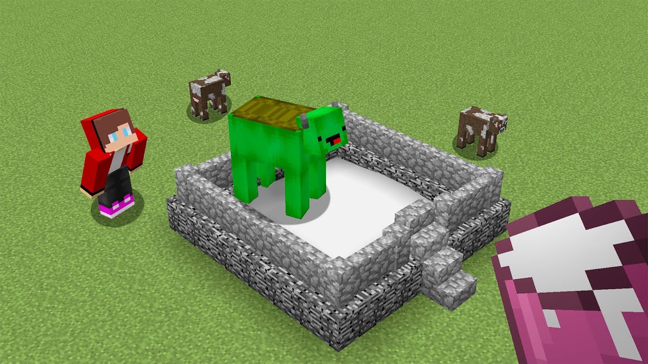 Mikey the Cow in minecraft and JJ Maizen Hypercow Cakeman