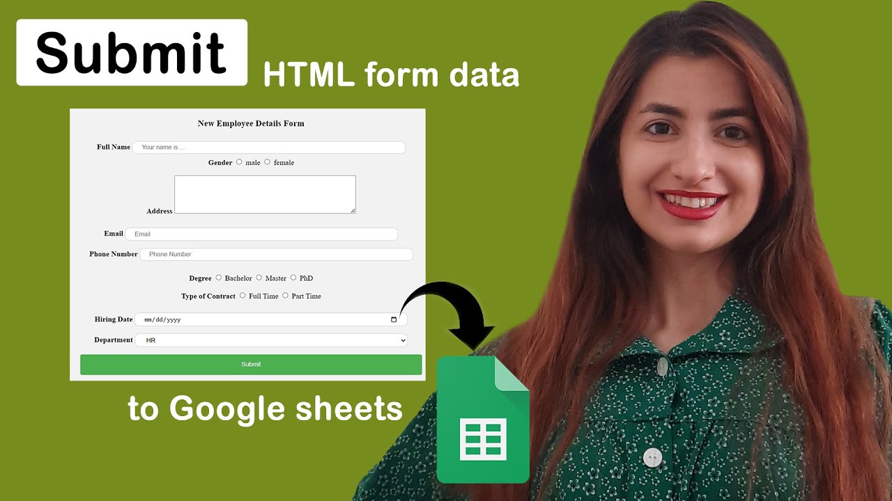 Create an HTML Form & send Data to Google Sheets