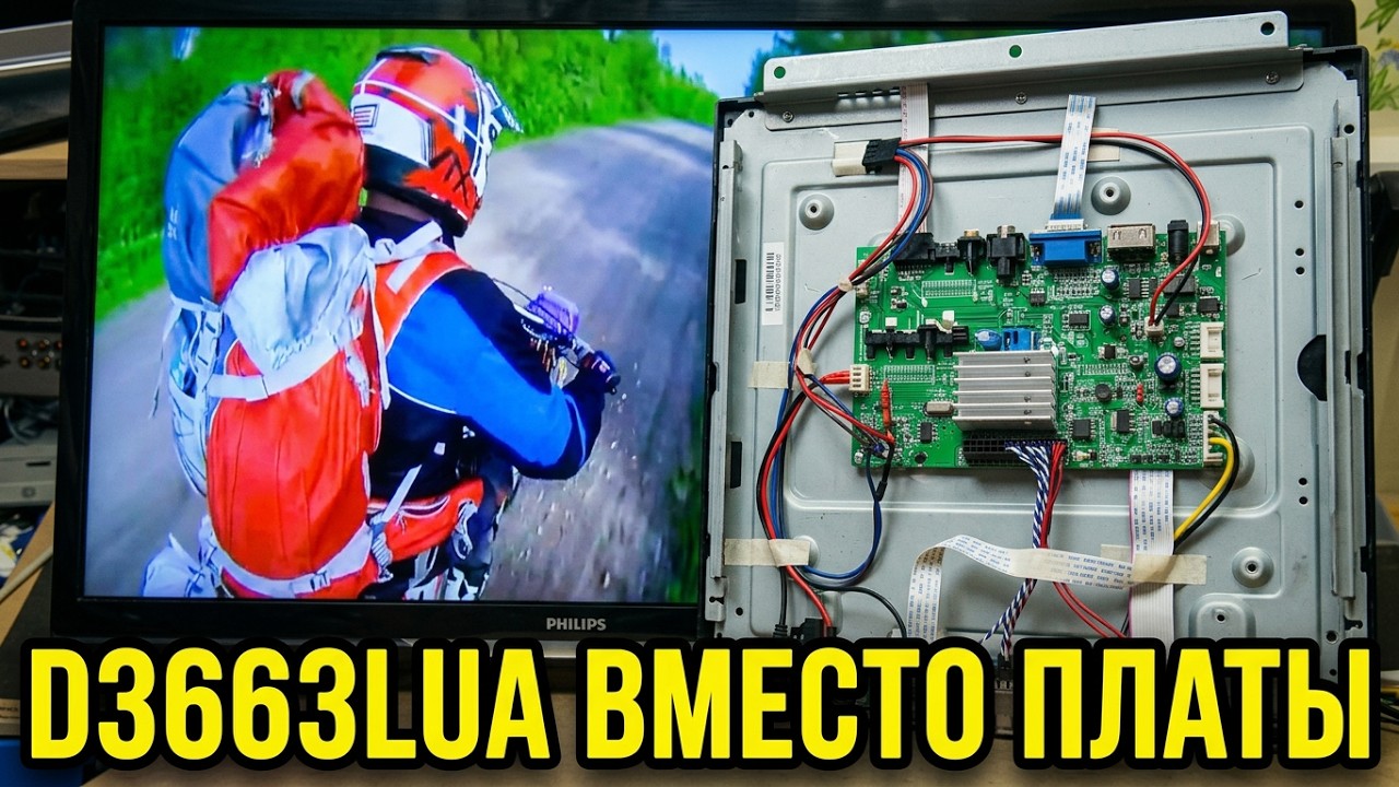 Ремонт телевизора. Установка универсального скалера D3663LUA в телевизор Philips PFL3208T/60