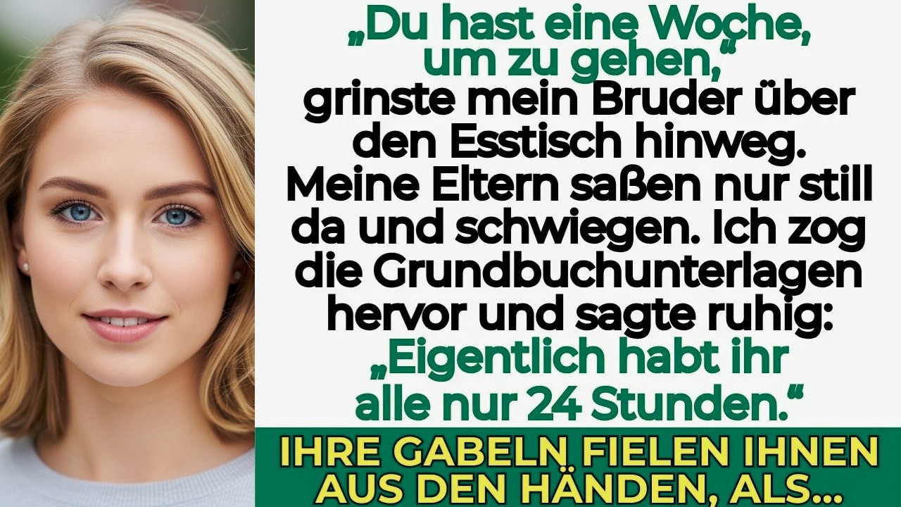 Ich wurde aus dem Haus geworfen deshalb habe ich die Eigentumsunterlagen auf dem Tisch liegen lassen