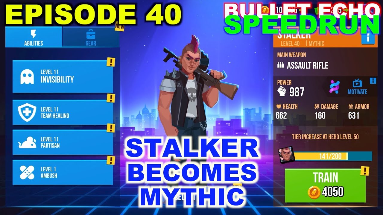 Bullet Echo Speedrun #40 | How to level up fast | gameplay tips | mythic Stalker