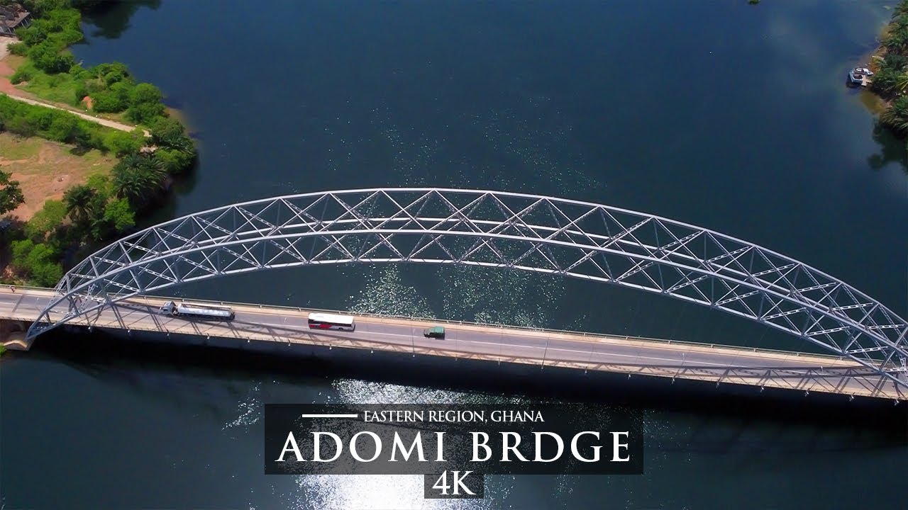 ADOMI BRIDGE - Eastern Region Ghana By Drone [4K] | Ghana's Longest Suspension Bridge