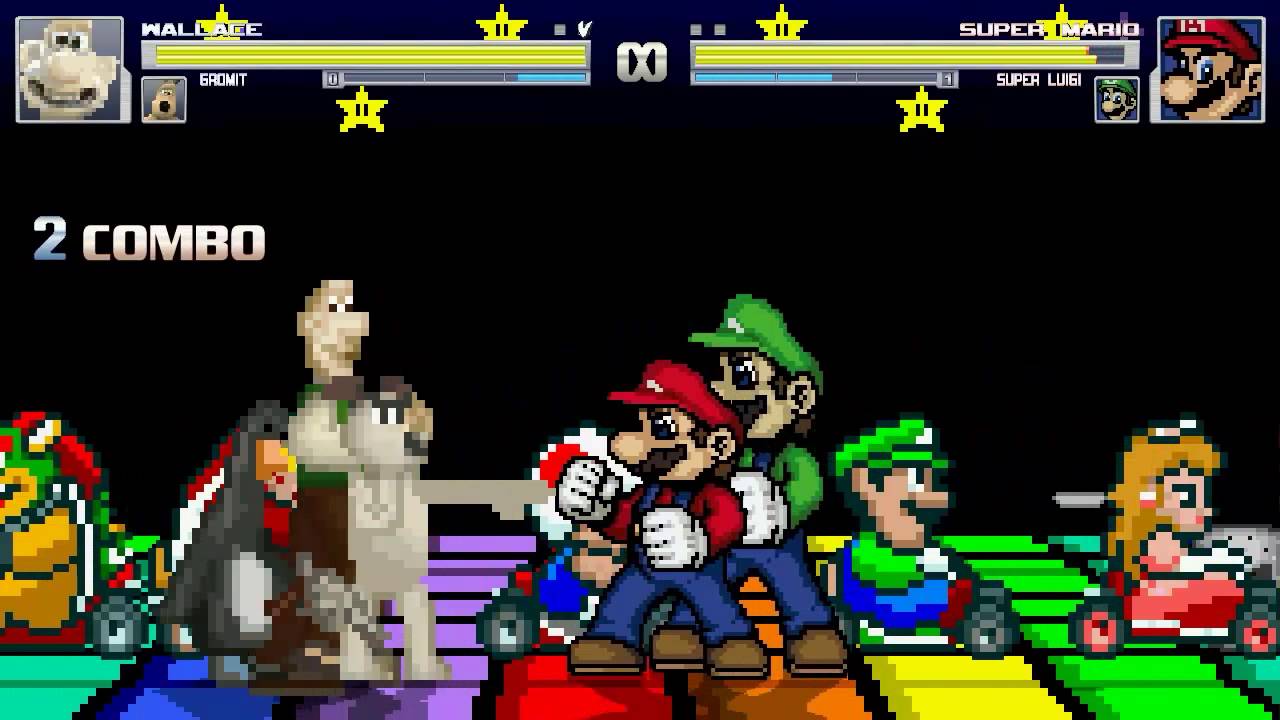 AN Mugen #93: Wallace & Gromit Vs Super Mario & Super Luigi