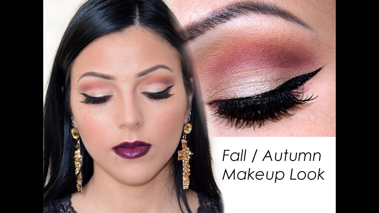 Fall Eye Look with Dark Plum Lips