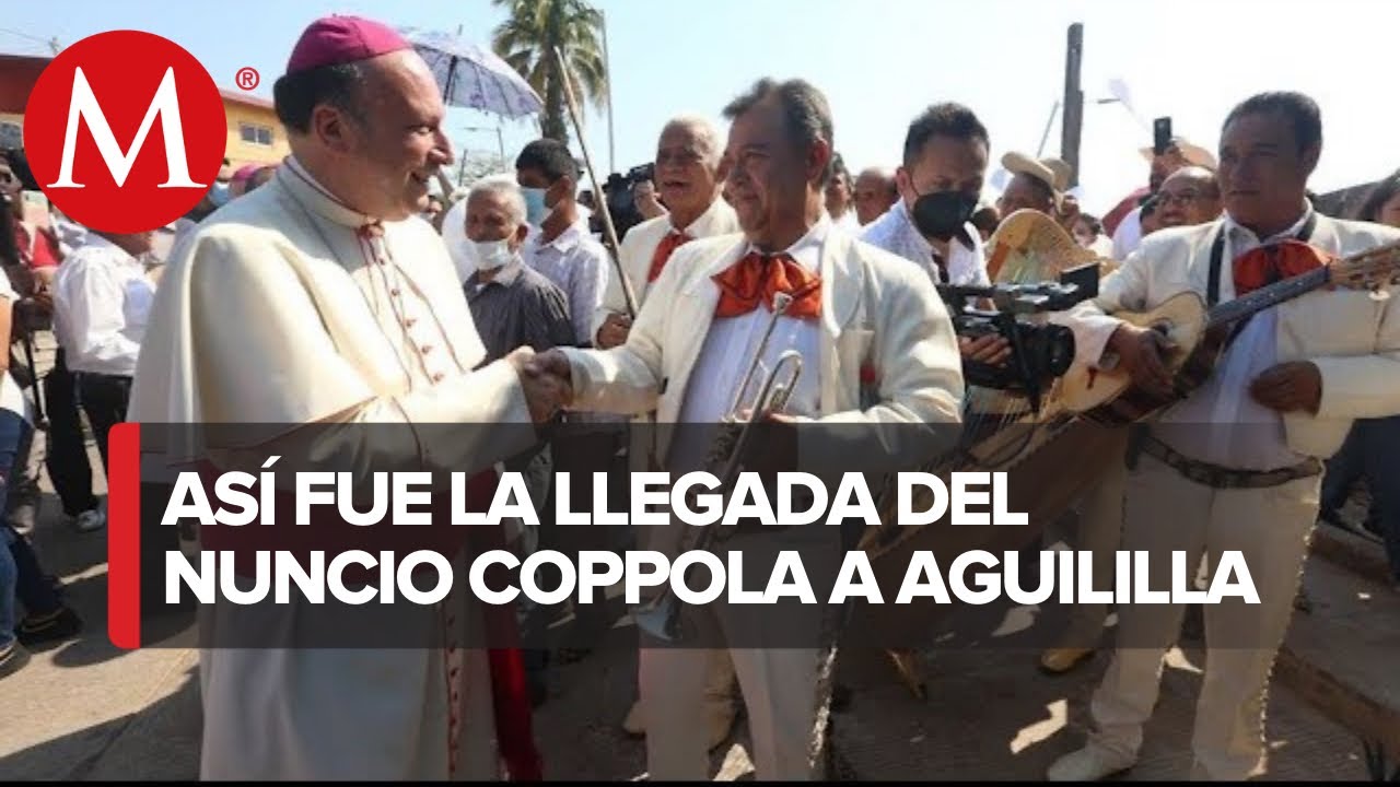 Con mariachis, reciben a nuncio Franco Coppola en Aguililla