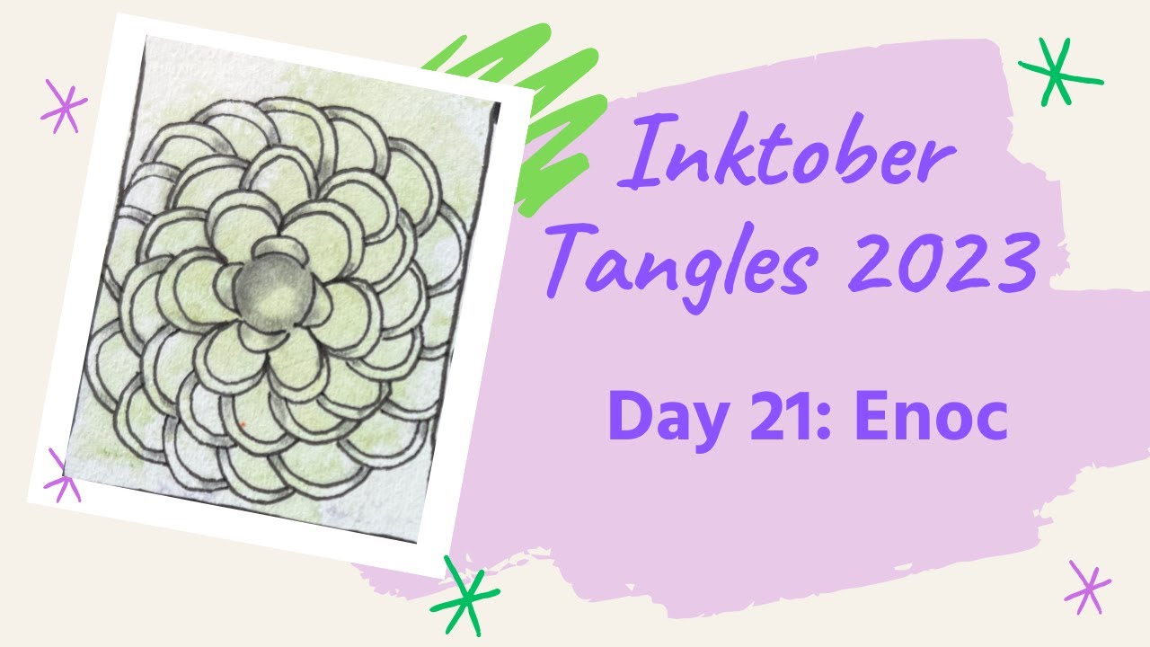Inktober Tangles 2023 Day 21 with Enoc by Danielle DePalma-Mavanta, CZT.