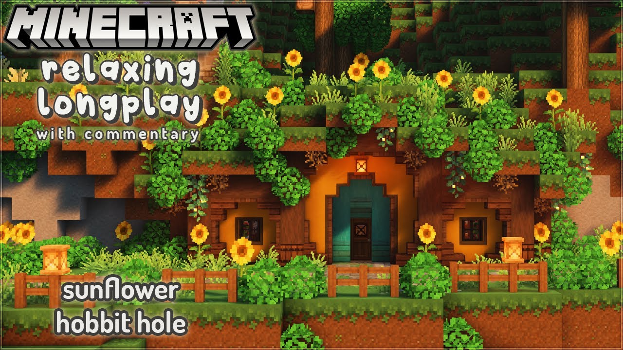 Building a Sunflower Hobbit Hole 🌻 Minecraft Relaxing Longplay with Commentary 🦋