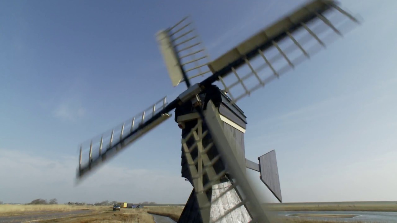 Werking weidemolen in natuurgebied