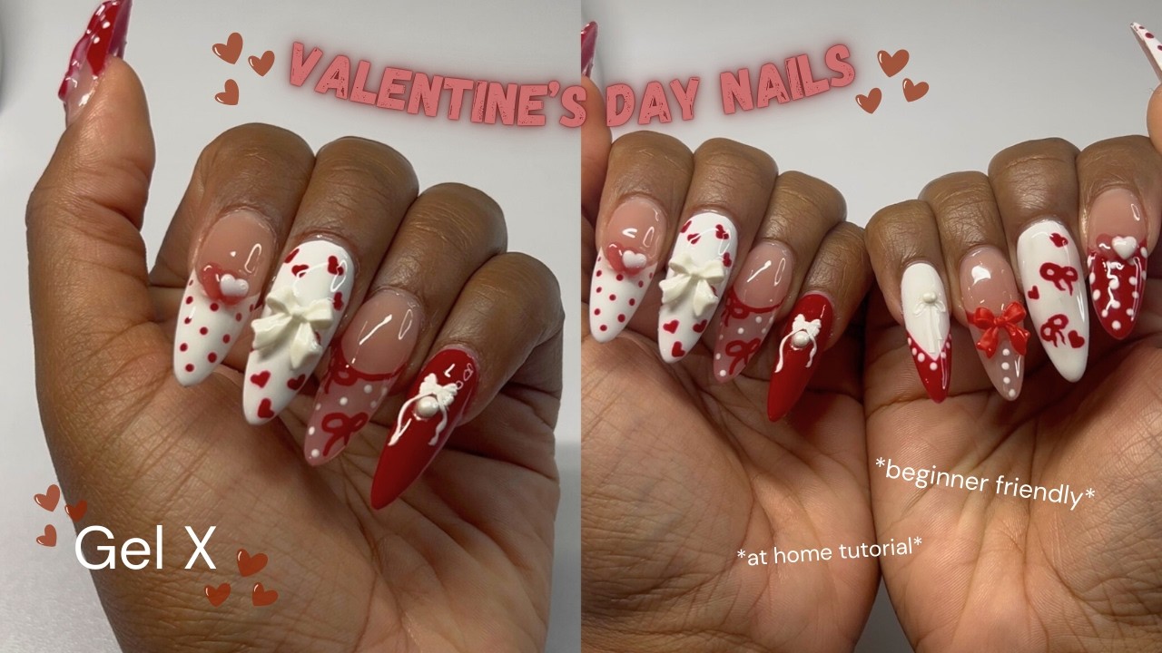 valentine's day nails❤️| gel-x tutorial (do my nails with me until 3 AM)