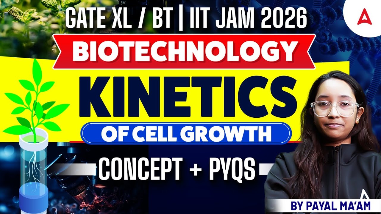 GATE XL / BT | IIT JAM 2026 BIOTECHNOLOGY KINETICS OF CELL GROWTH CONCEPT + PYQS