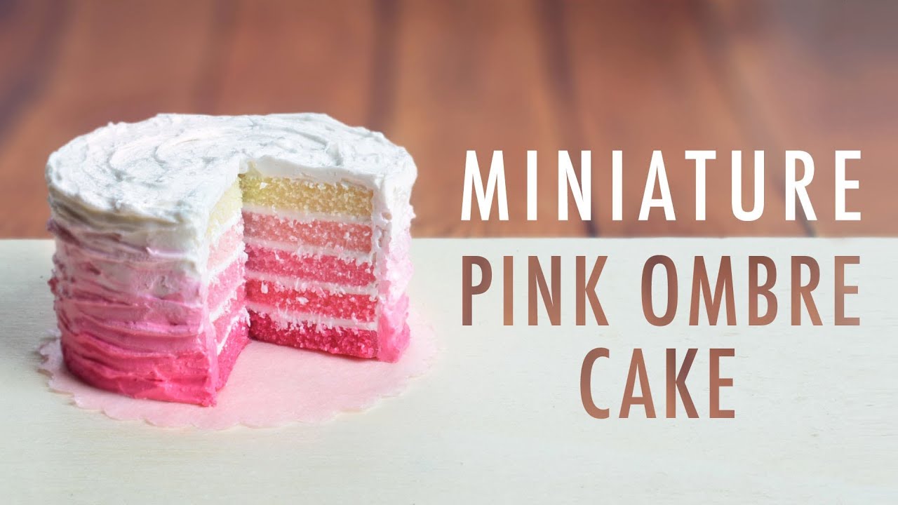 PINK OMBRE CAKE • miniature • polymer clay tutorial