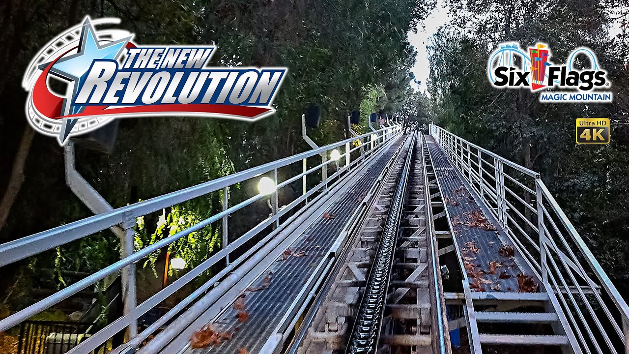 2025 The New Revolution Roller Coaster On Ride Front Row 4K POV Six Flags Magic Mountain