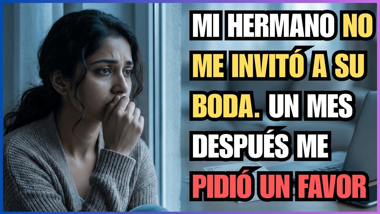MI HERMANO NO ME INVITÓ A SU BODA  UN MES DESPUÉS ME PIDIÓ UN FAVOR