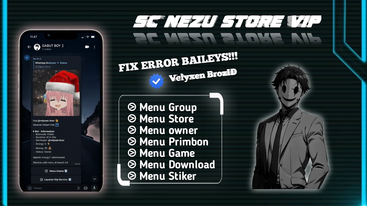 SC BOT WA TERBARU || FIX ERROR BAILEYS || BOT STORE AKTIF 24 JAM || BISA BUAT JUALAN || NO ENC 100%
