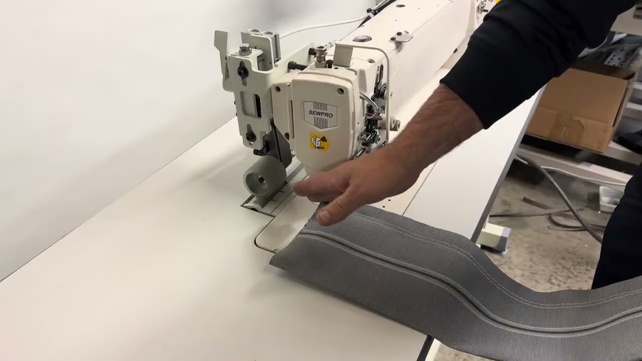 SEWPRO 1508L-25 long arm sewing machine with top and bottom feed puller