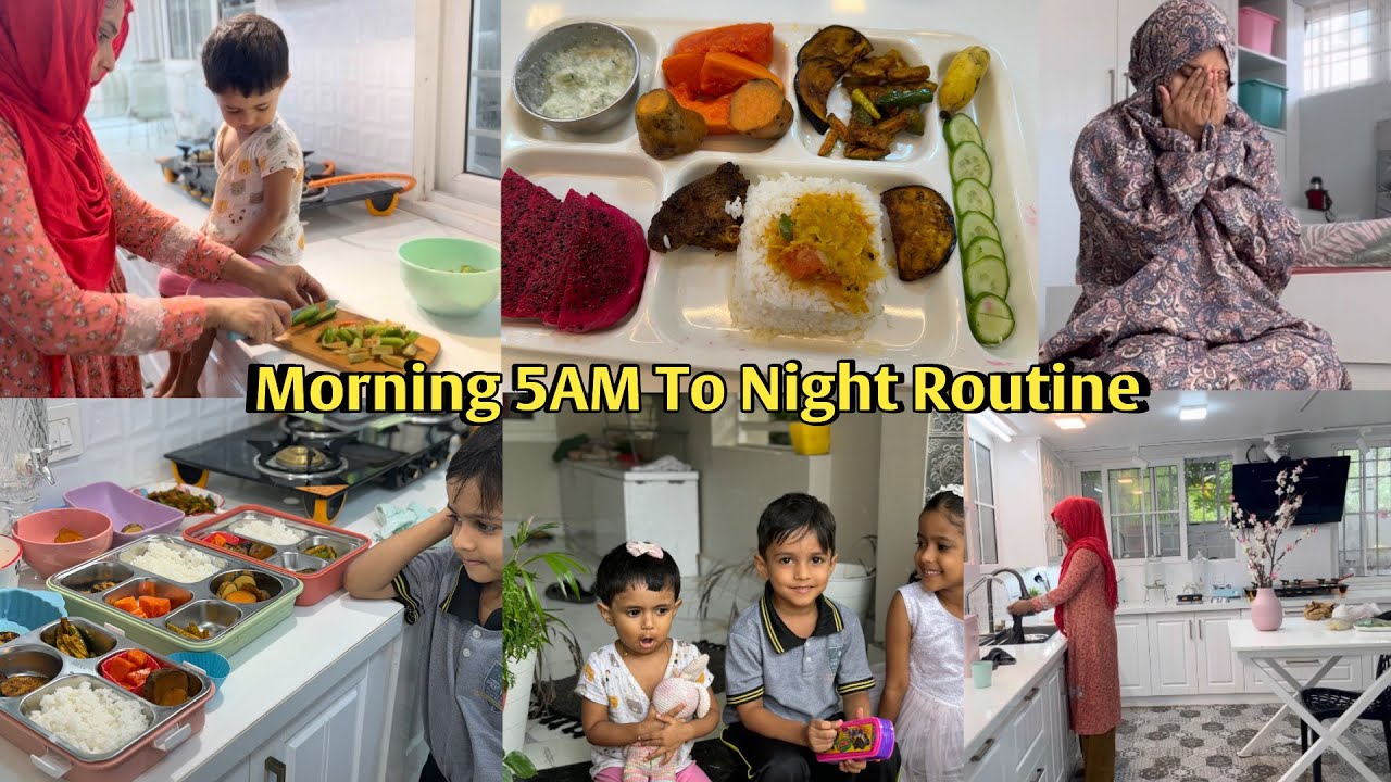 🏡Full Day In My Life As A Mom🧑‍🤝‍🧑👭👩‍🍼/prepared variety lunch box recipe for my 5 kids/Silutalk