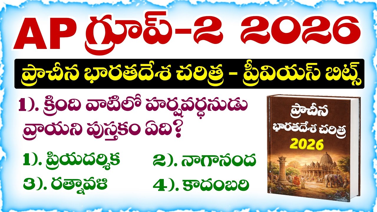 APPSC Group-2 Recruitment 2026 | Indian History Previous Paper Bits Part-1