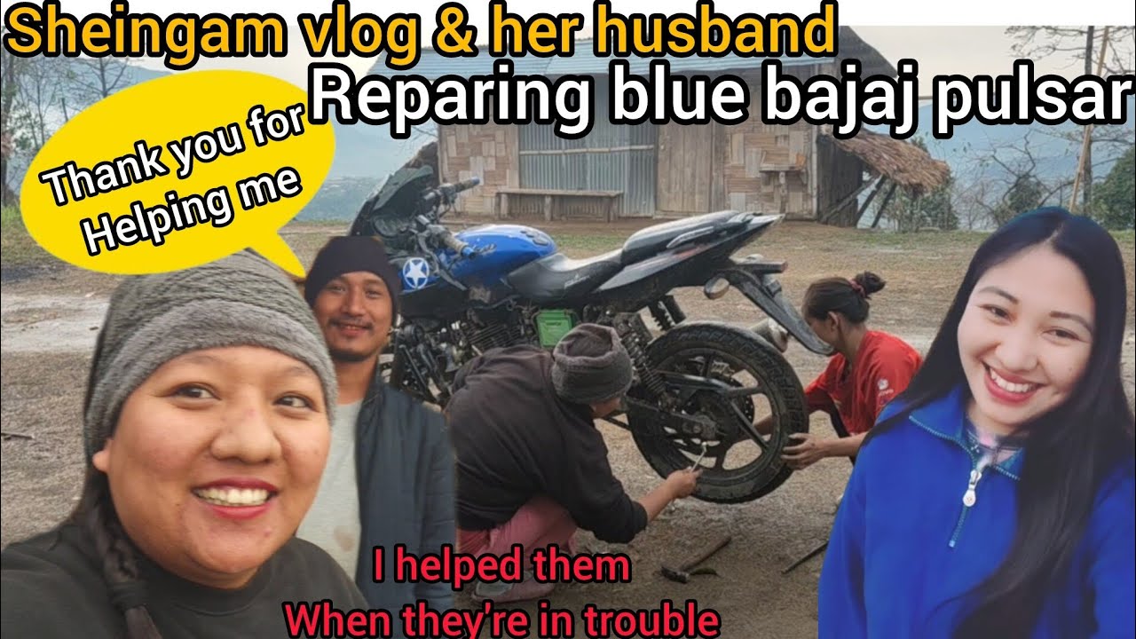 Repairing blue bajaj pulsar||@sheingamangnao2554 har husband||
