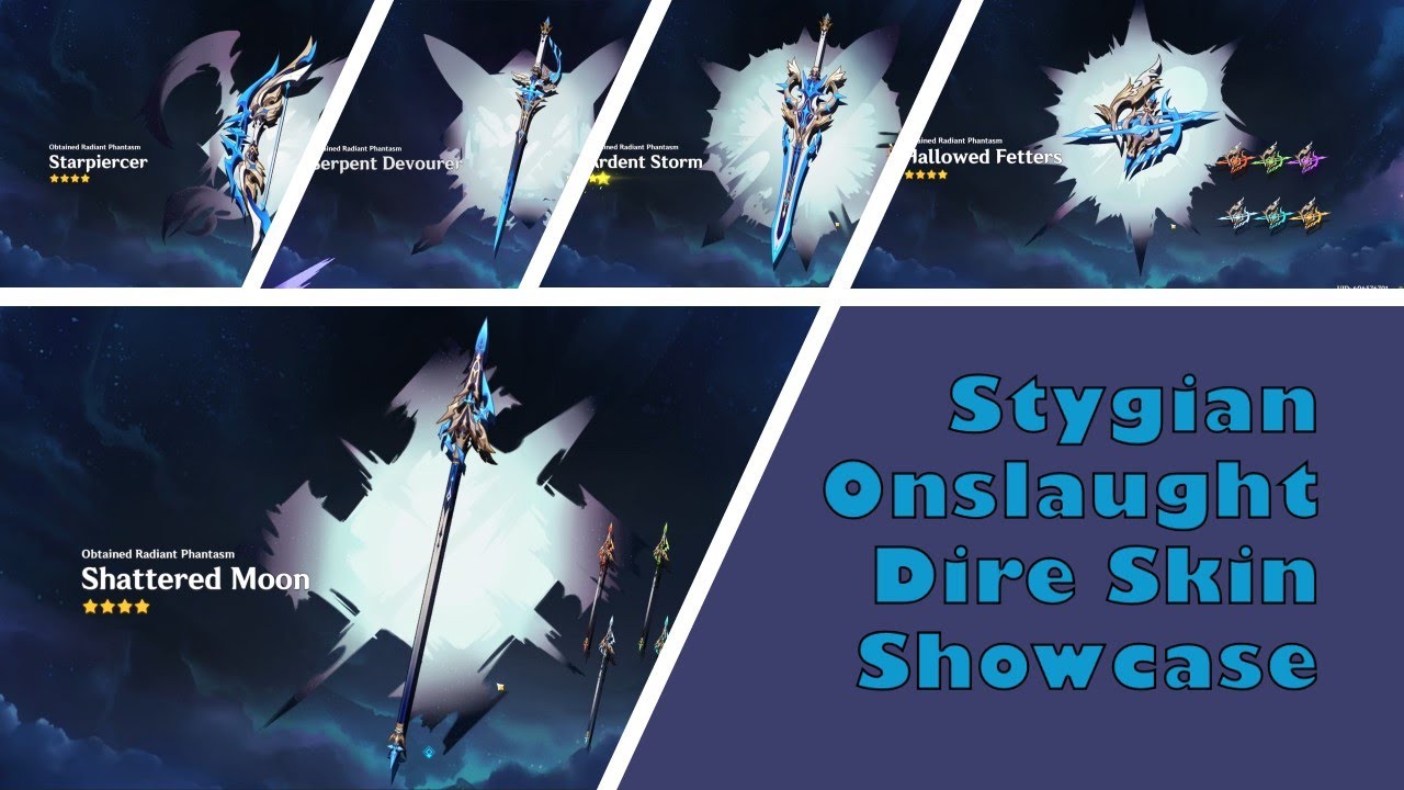 STYGIAN ONSLAUGHT DIRE WEAPON SKIN AND ANIMATION SHOWCASE | Genshin Impact