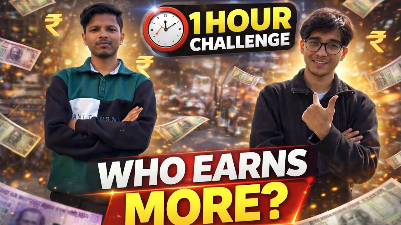 Who Makes More Money in 1 Hour?! 💸#ytshorts #ytshorts #funny #funny #gift #challenge #earnmoneyindi