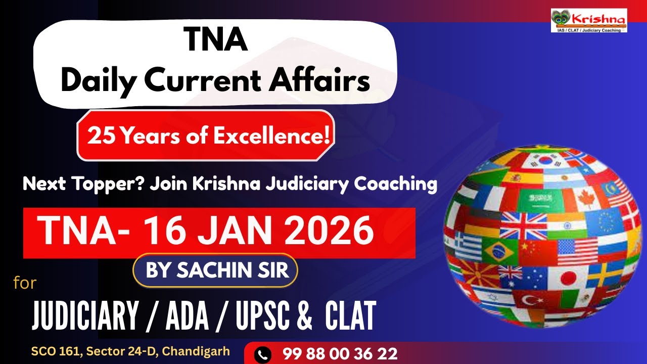 16 January 2026 TNA by Sachin Sir Top News Analysis for UPSC, IAS, PCS Current AffairsToday  PART 2