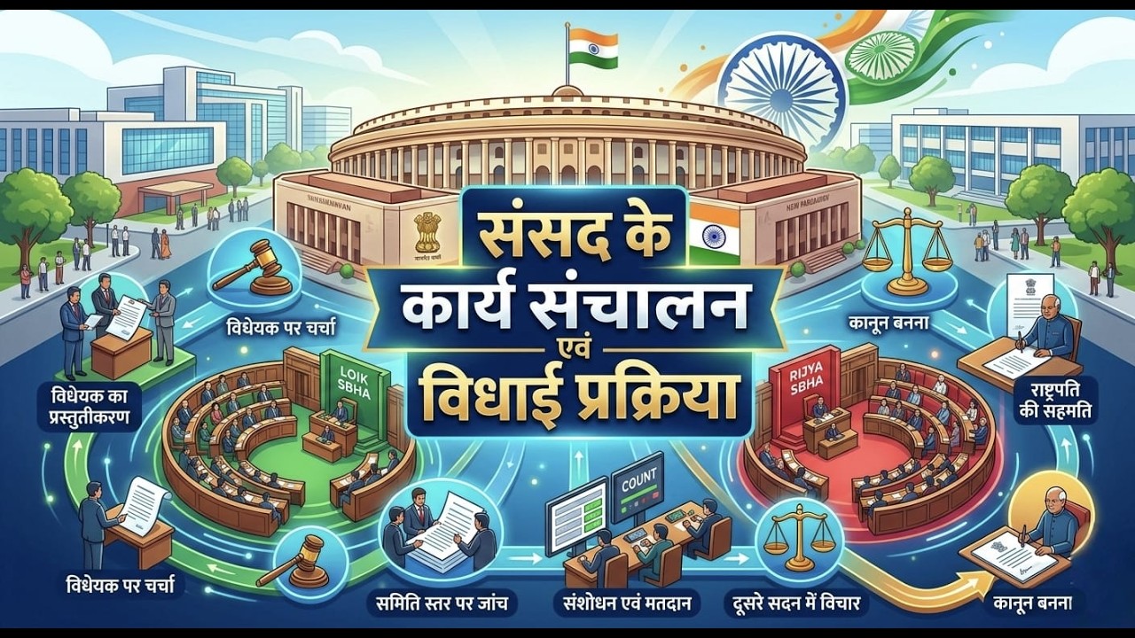 Sansad ki Karya sanchalan or vidhayi prakriya,संसद के कार्य संचालन एवं विधाई प्रक्रिया Series 07 PYQ