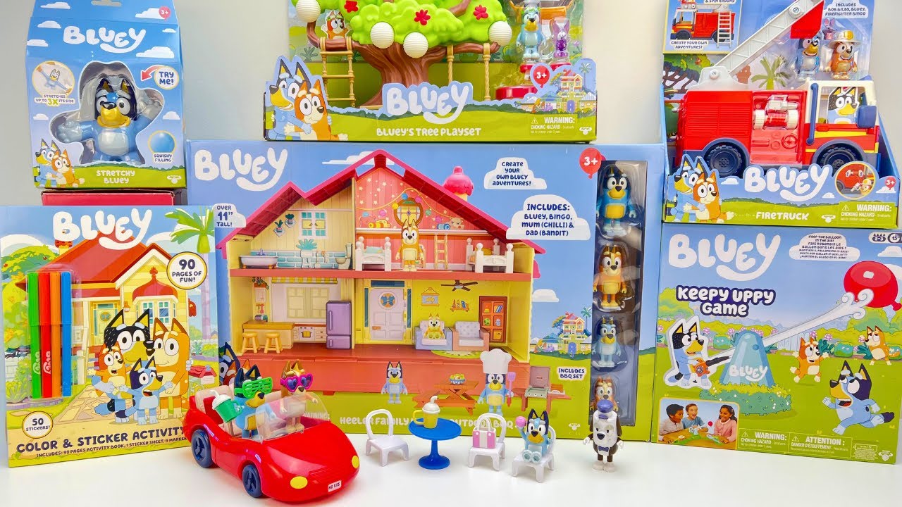 Bluey Unboxing Review | Super Stretchy Bluey | Mega Playhouse BBQ | Flipping Balloon Game