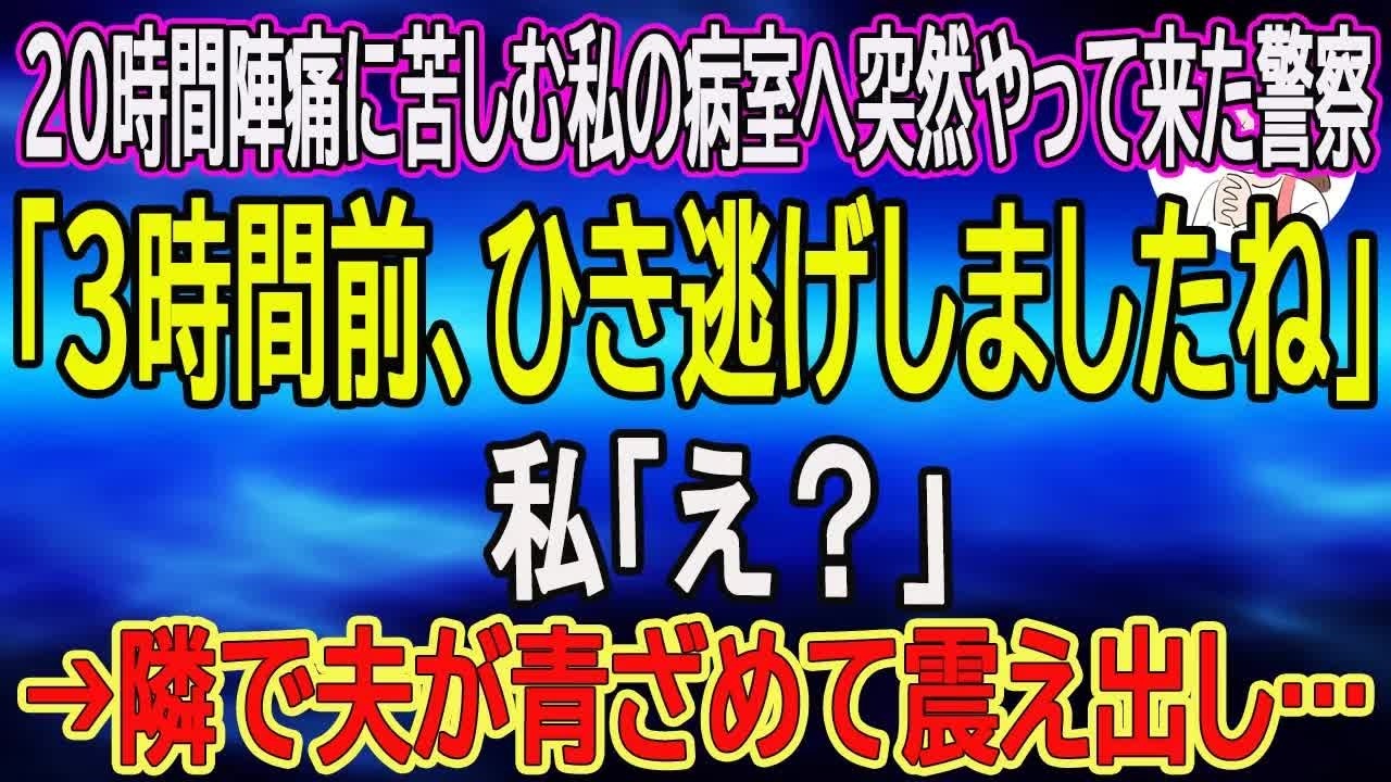 【スカッとする話】20時間陣痛に苦しむ私の病室へ突然やって来た警察「３時間前、ひき逃げしましたね」私「え？」→隣で夫が青ざめて震え出し…　【朗読】