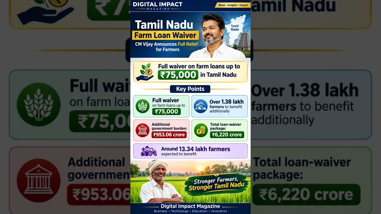 📢 Tamil Nadu Farm Loan Waiver: Major Relief for Farmers