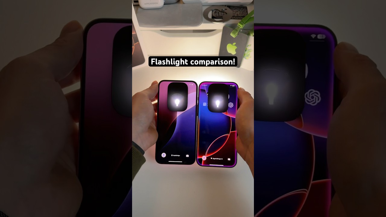 iPhone 16 vs 16 Pro - Flashlight comparison!