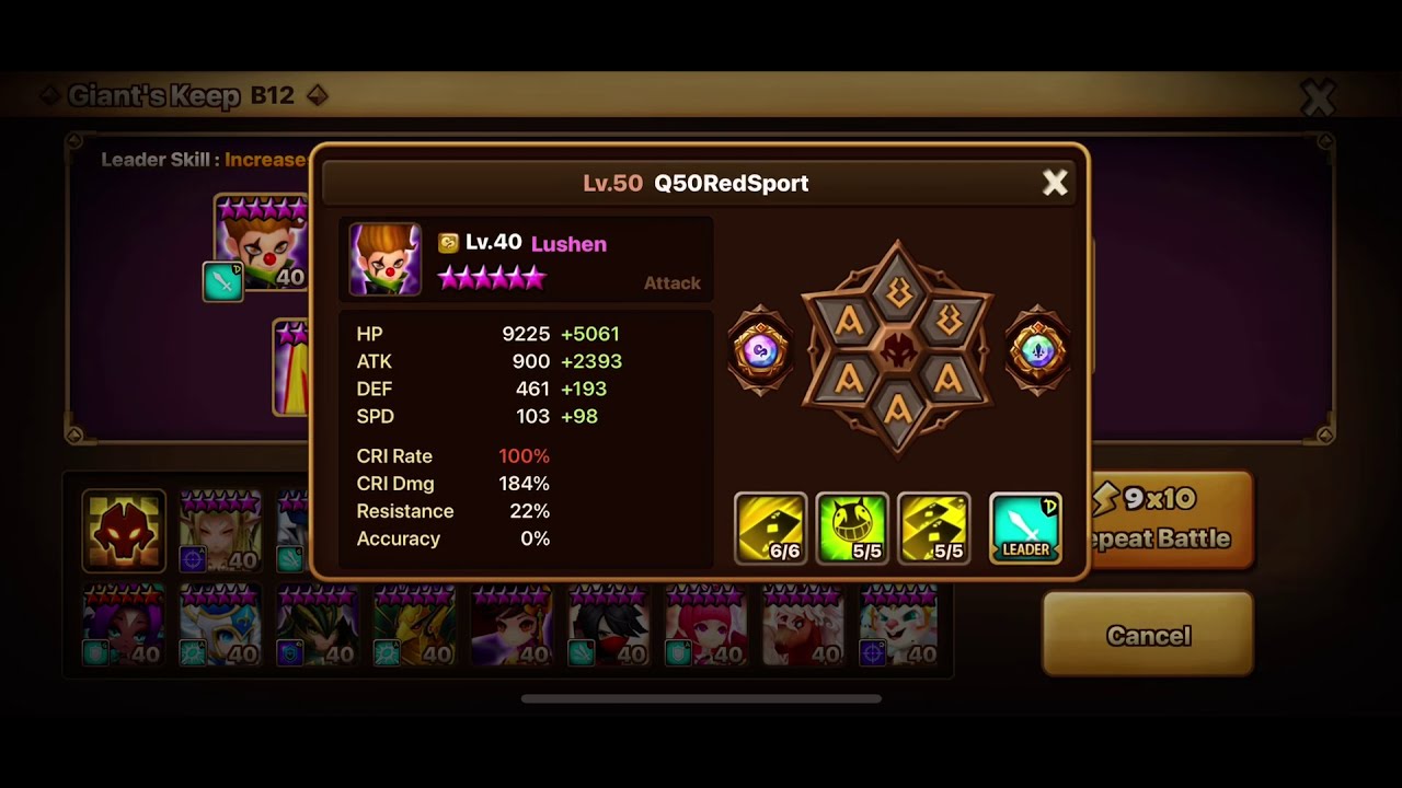 Summoners War GB12, DB12, NB12, SF10, PC10 Updated stats