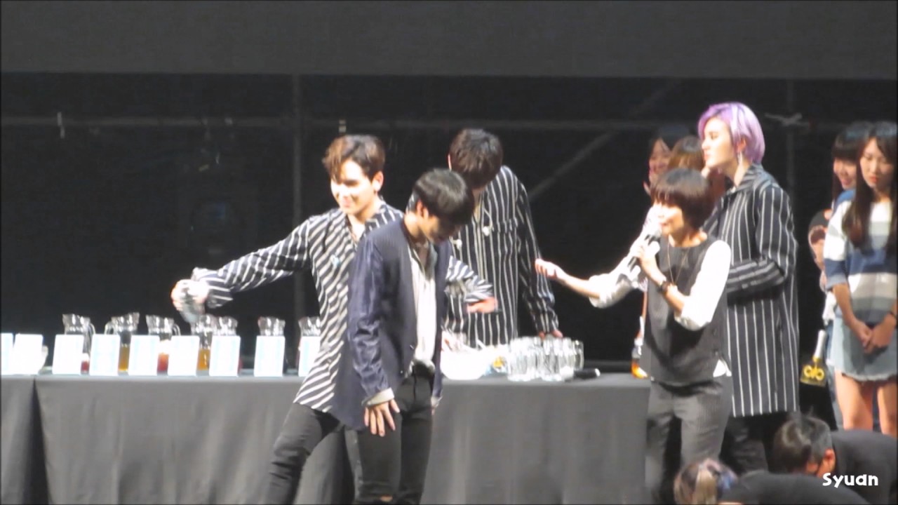 161106 INFINITE FAN MEETING IN TAIPEI - 拋接飲料失敗之犯罪現場(우현&호야)