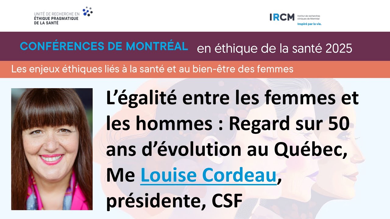 L’égalité entre les femmes et les hommes : Regard sur 50 ans d’évolution au Québec, Louise Cordeau