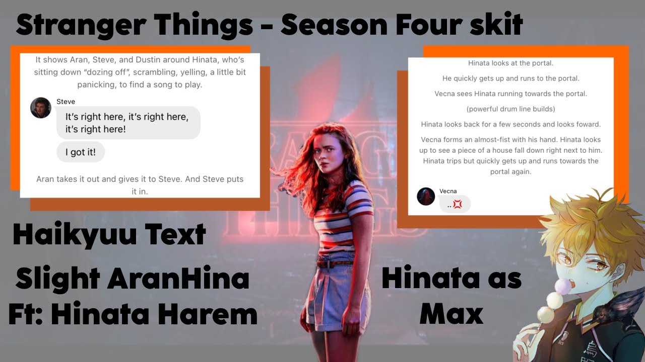 Hinata as Max | Stranger Things skit | !Spoilers! | Slight AranHina Ft: Hinata Harem | Haikyuu Text
