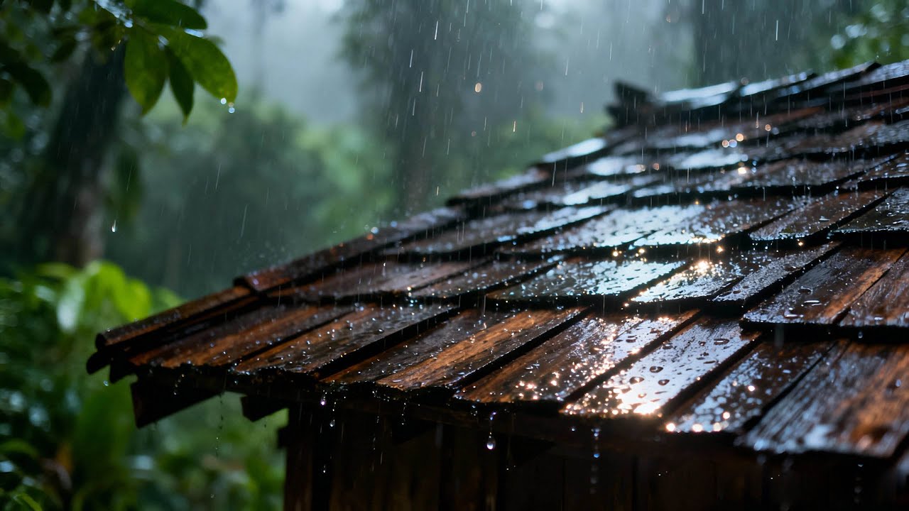 Comfortable Rain with Thunder on the Tin Roof ⛈️ ASMR Rain Sounds for a Good Night's Sleep