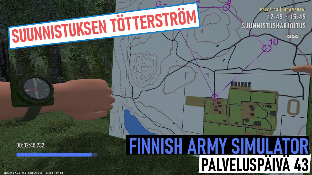 Suunnistuksen T&ouml;tterstr&ouml;m | Finnish Army Simulator | Palvelusp&auml;iv&auml; 43