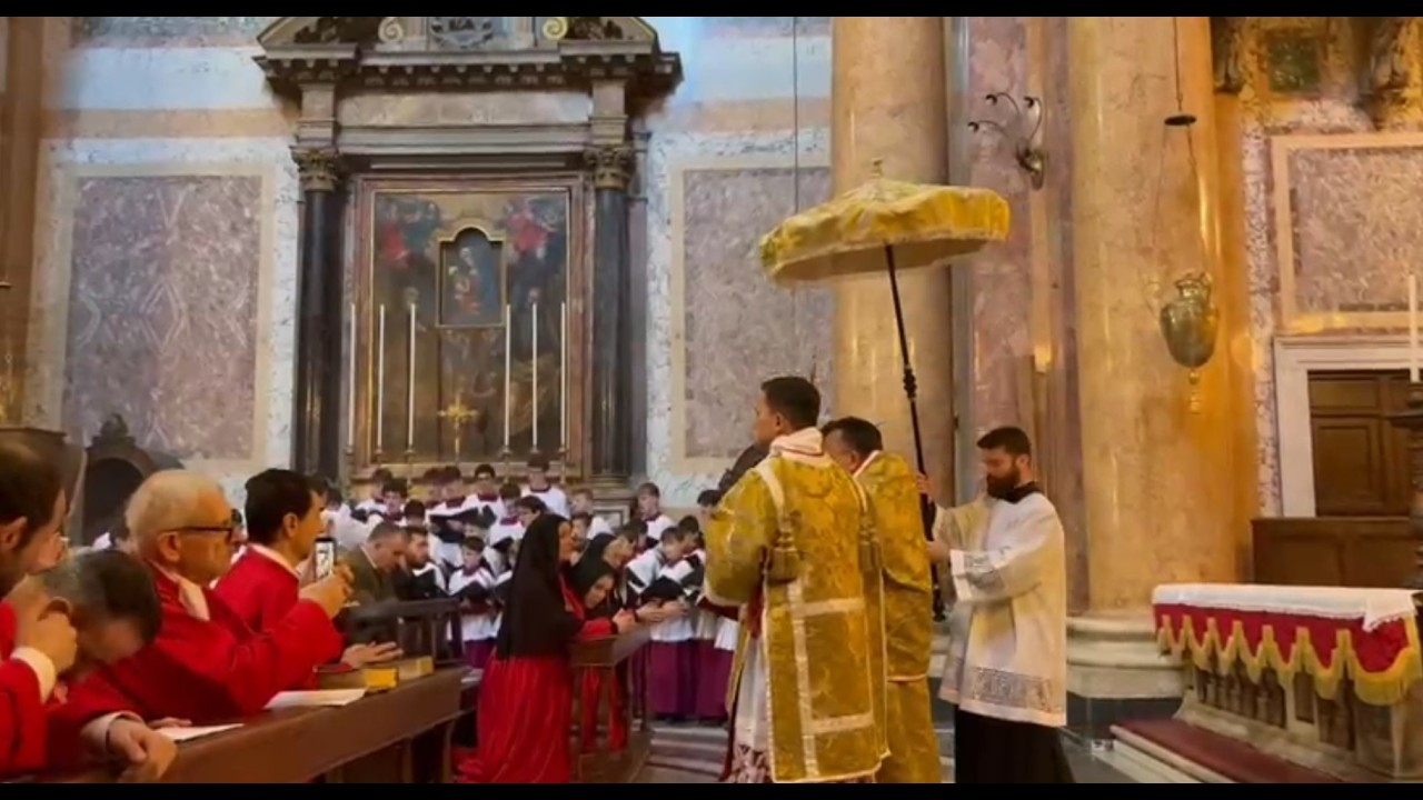 Eucharistic Procession for Forty Hours Devotion at the Church of the Most Holy Trinity in Rome