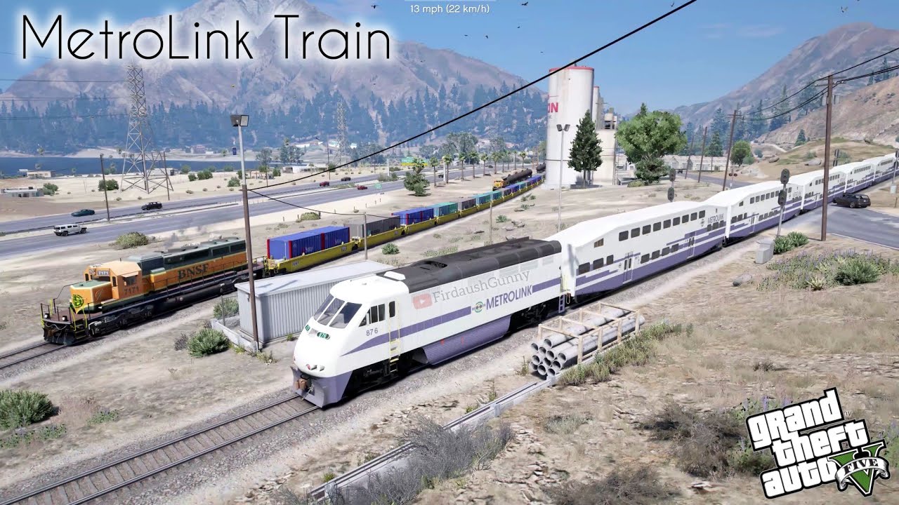 Grand Theft Auto V Metrolink 876 Double Decker Train Los Santos and San Andreas 4K