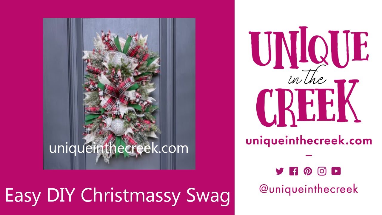 Grab Zip Ties to Make This Easy Deco Mesh Christmas Swag on UITC Rectangle Board