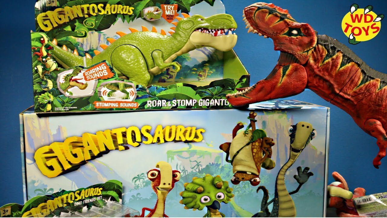 GIGANTOSAURUS VS T-REX!! Huge Box New Dinosaur Adventure Toys  Vs Jurassic World Dino Toys 67
