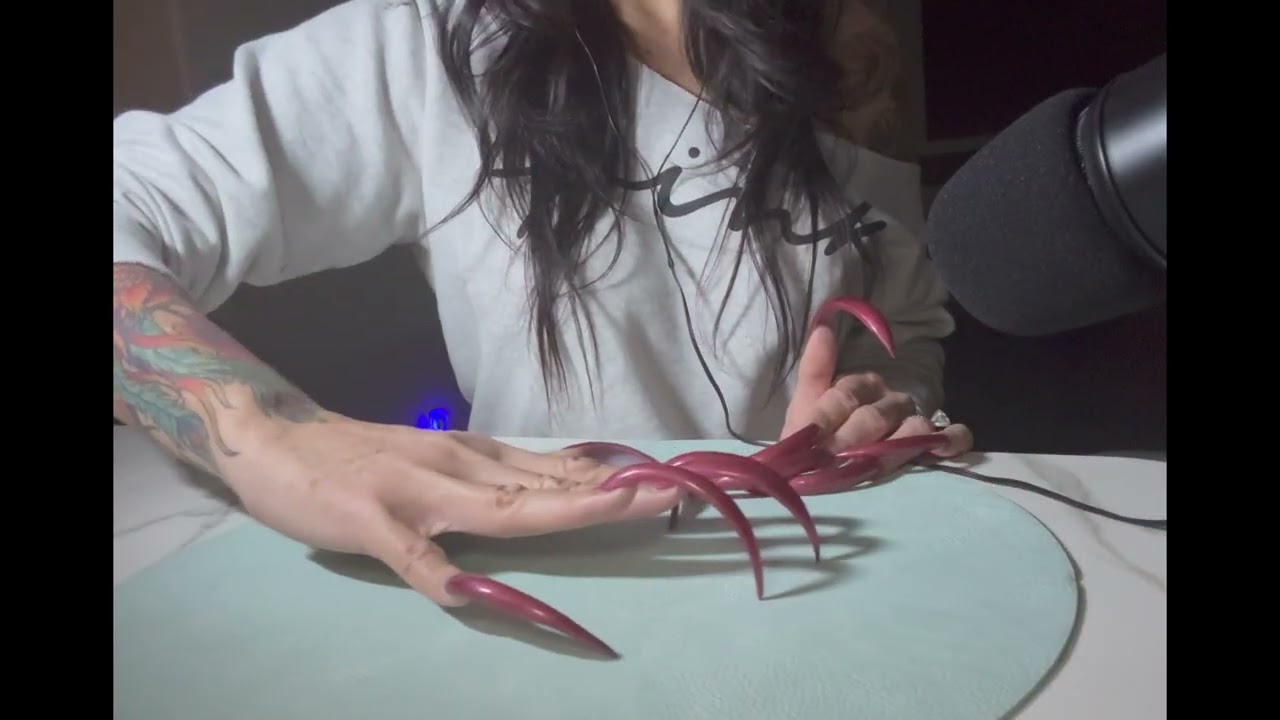 Extreme Length Stiletto Nails & Soft Sound ASMR