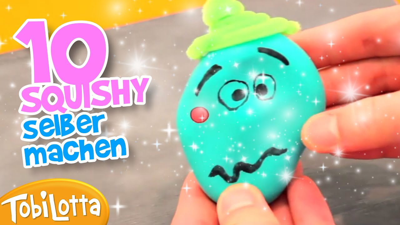 10 SQUISHY DIY SELBER MACHEN  MATERIAL das JEDER ZUHAUSE HAT! papier squishy tobilotta basteln miley
