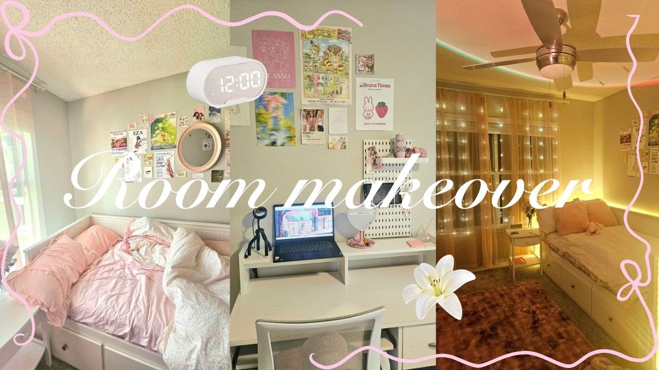 Aesthetic Room Makeover 🌸💐|| decor + reveal, pinterest- inspired, cute