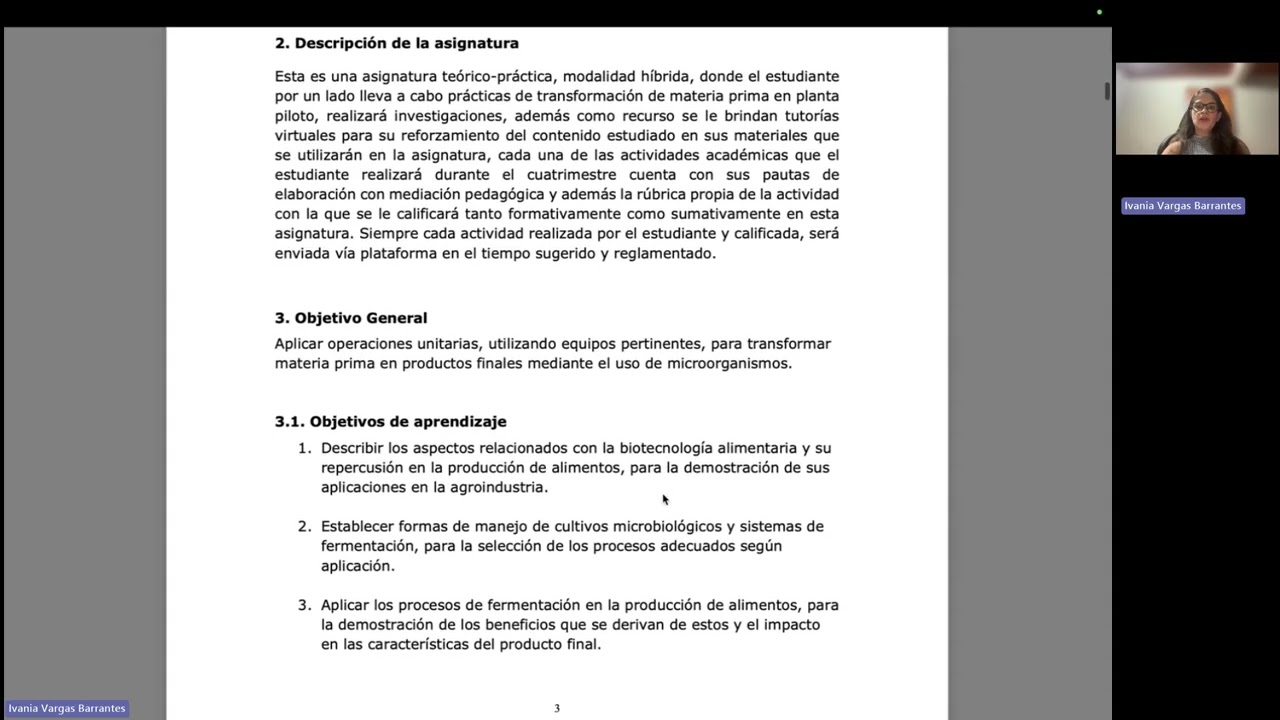 Tutoría virtual de Biotecnología Alimentaria 2025