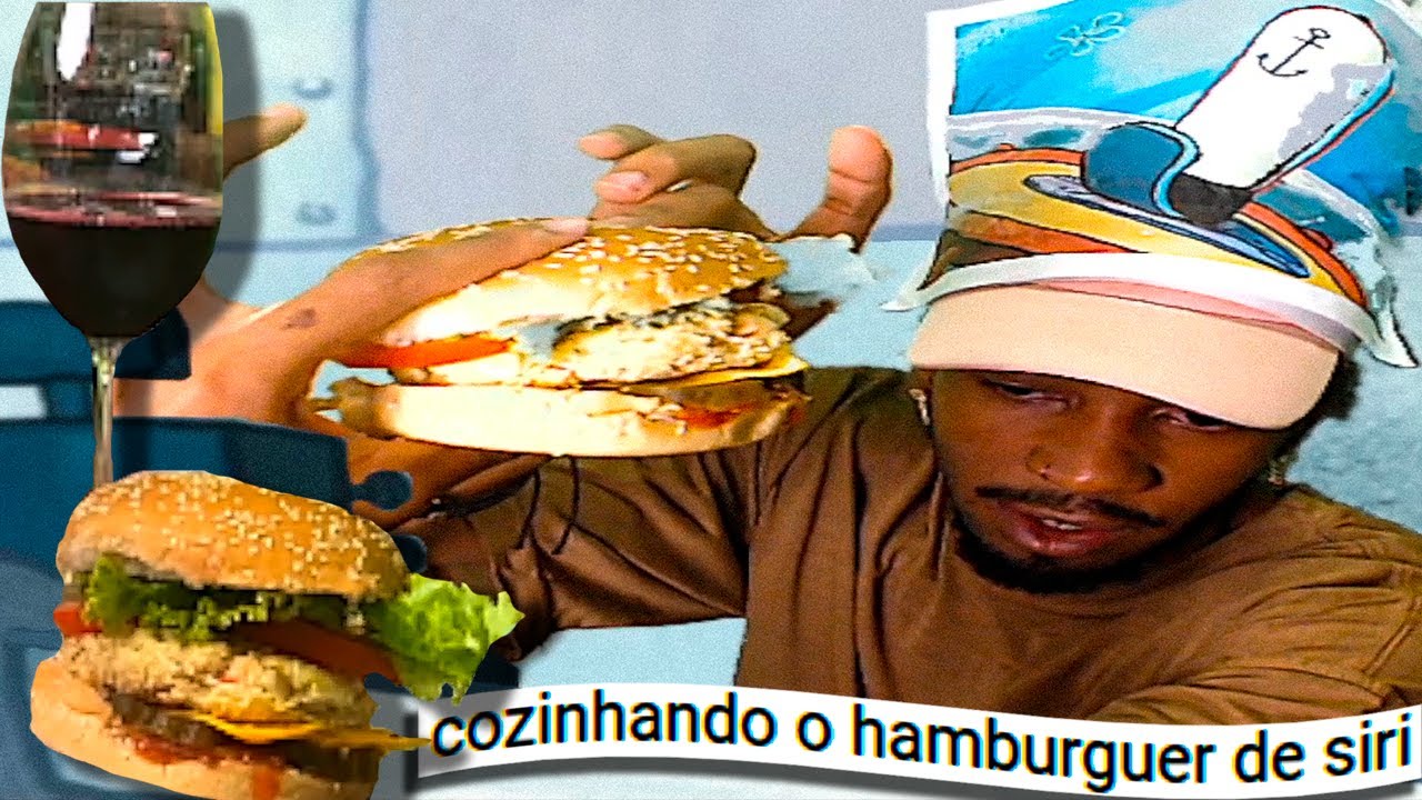 NEGRO MOLUSCO FAZENDO O HAMBÚRGUER DE SIRI