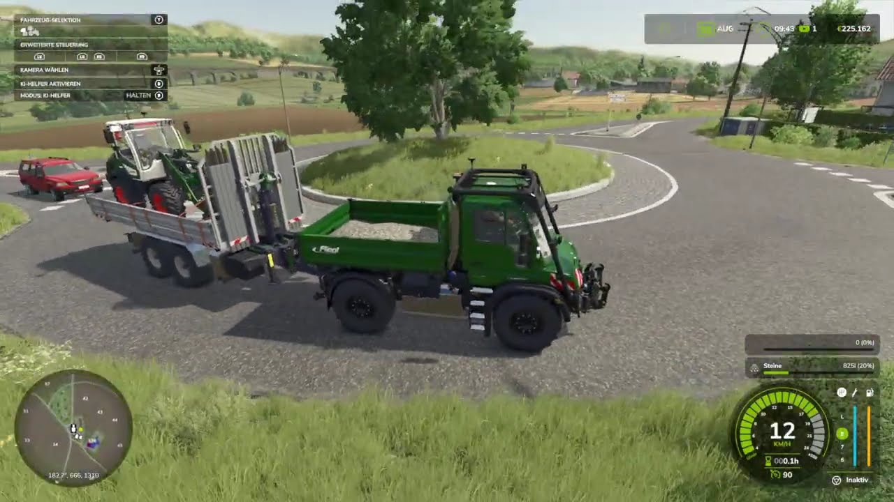 Unser Unimog bringt den neuen Radlader zur Baustelle LS 25