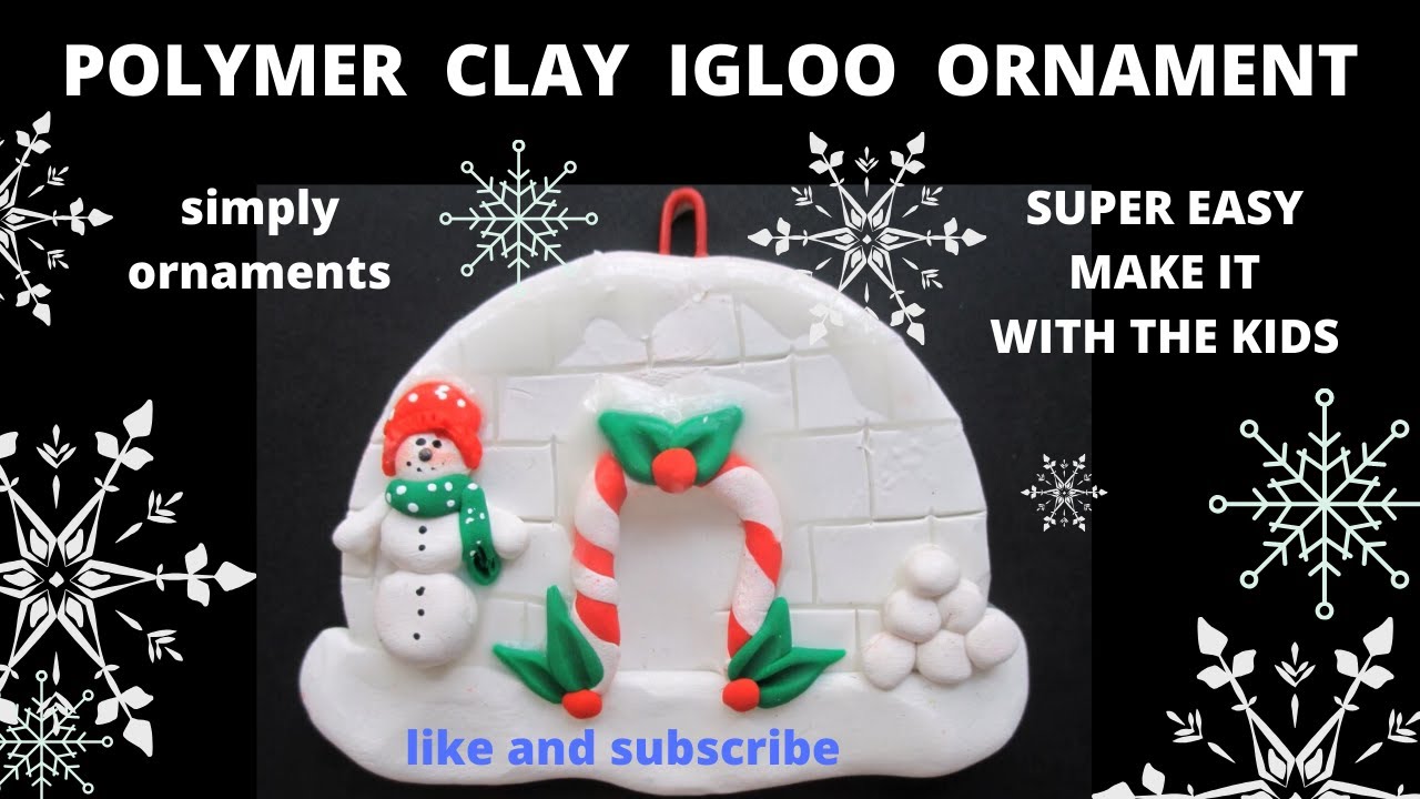 Polymer Clay Igloo Christmas Ornament